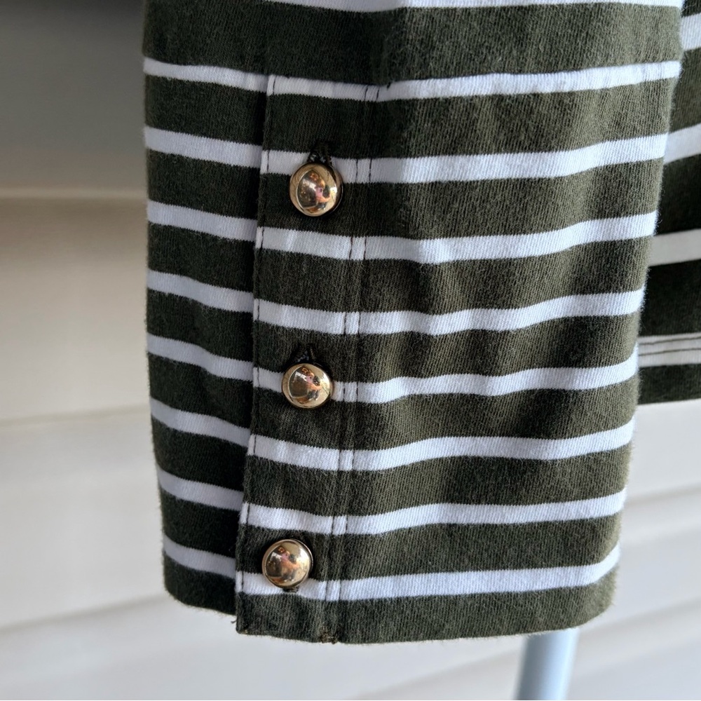 •Talbots• Olive Green Striped Turtleneck Knit Top  - Size 3X Petite - Picture 5 of 8